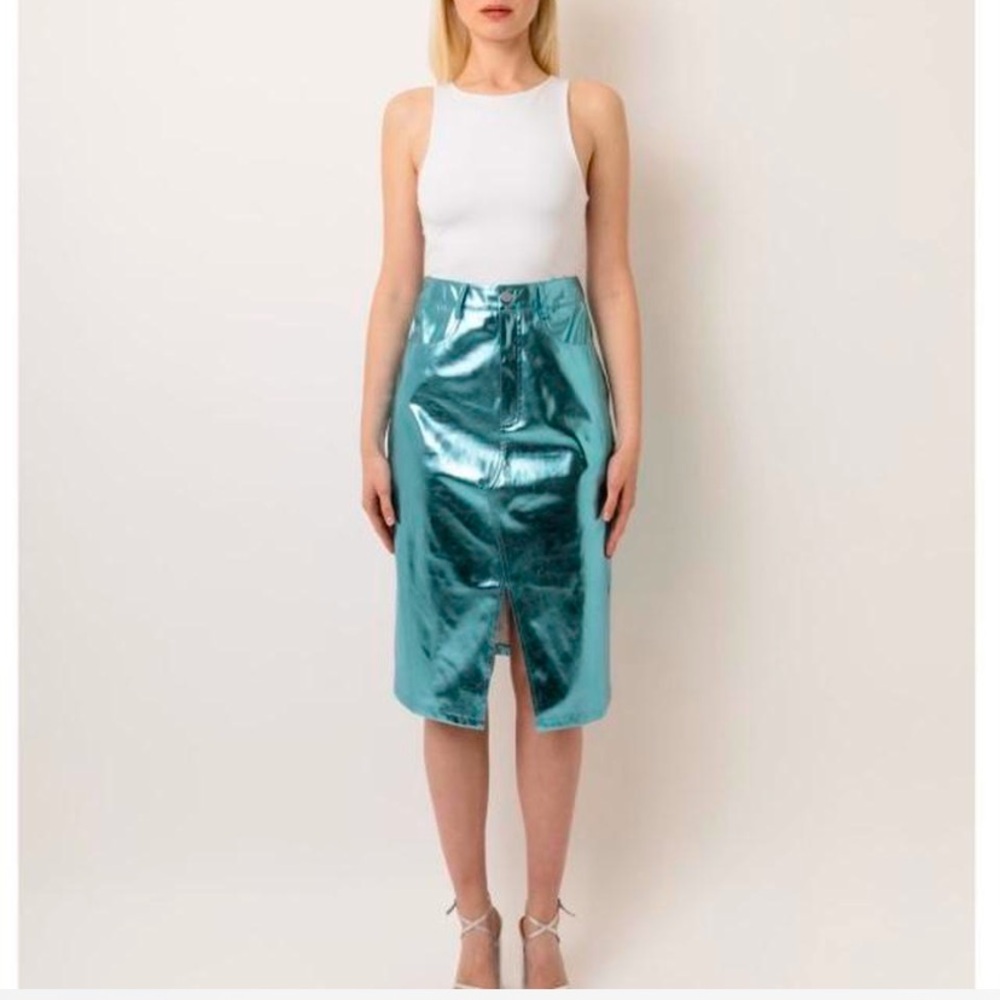 Lupe metallic light blue skirt